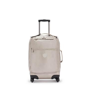 Kipling Darcey Small Metallic Carry-On Rolling Koffers Beige | NL 1472IL